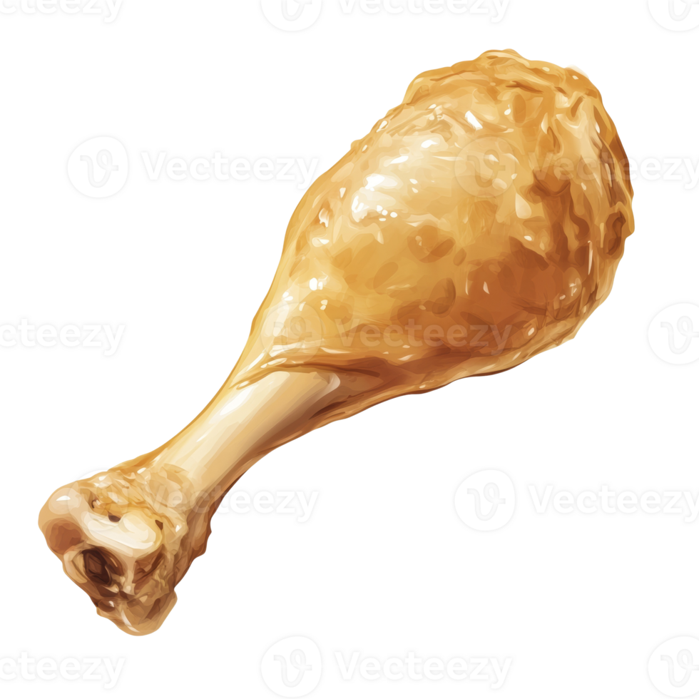 Roasted Chicken Drumstick Isolated on White Background png