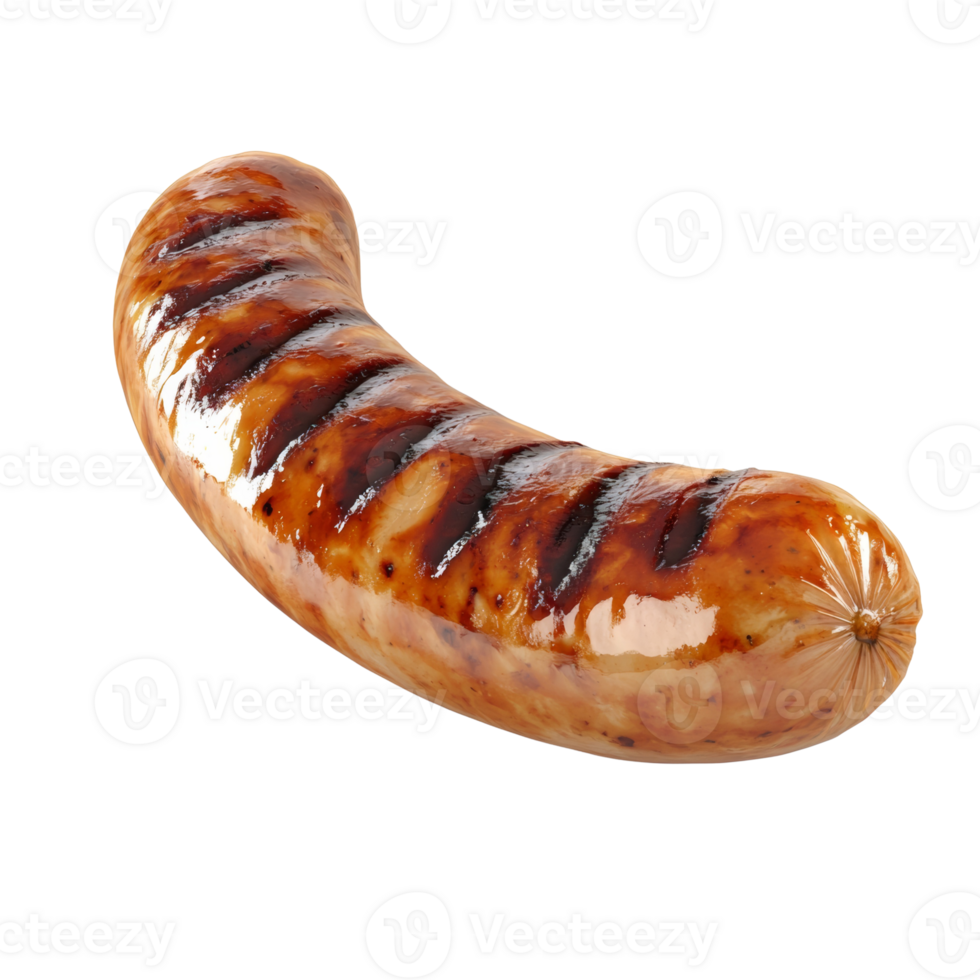 A Single Grilled Sausage Isolated On White Background png