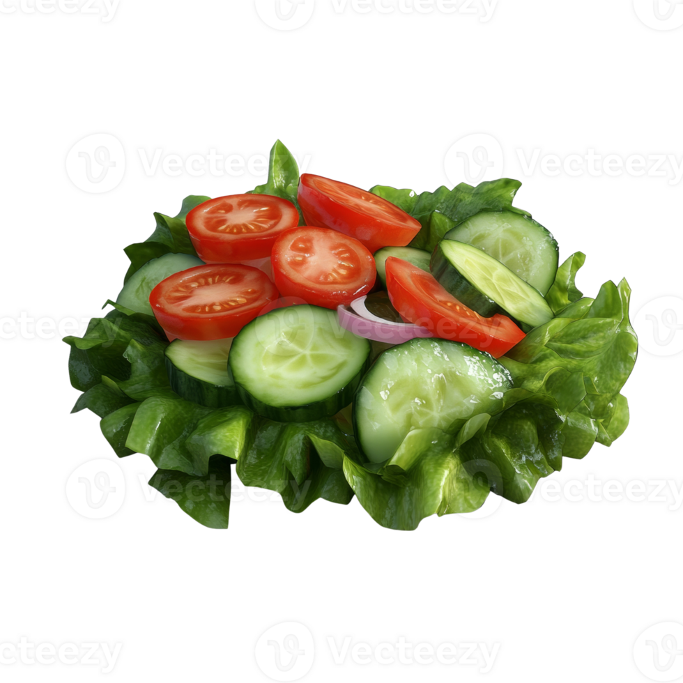 Fresh Salad with Tomatoes Cucumbers and Lettuce png