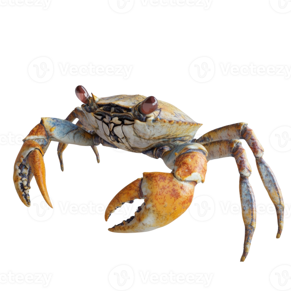 A Detailed View of a Colorful Crab png