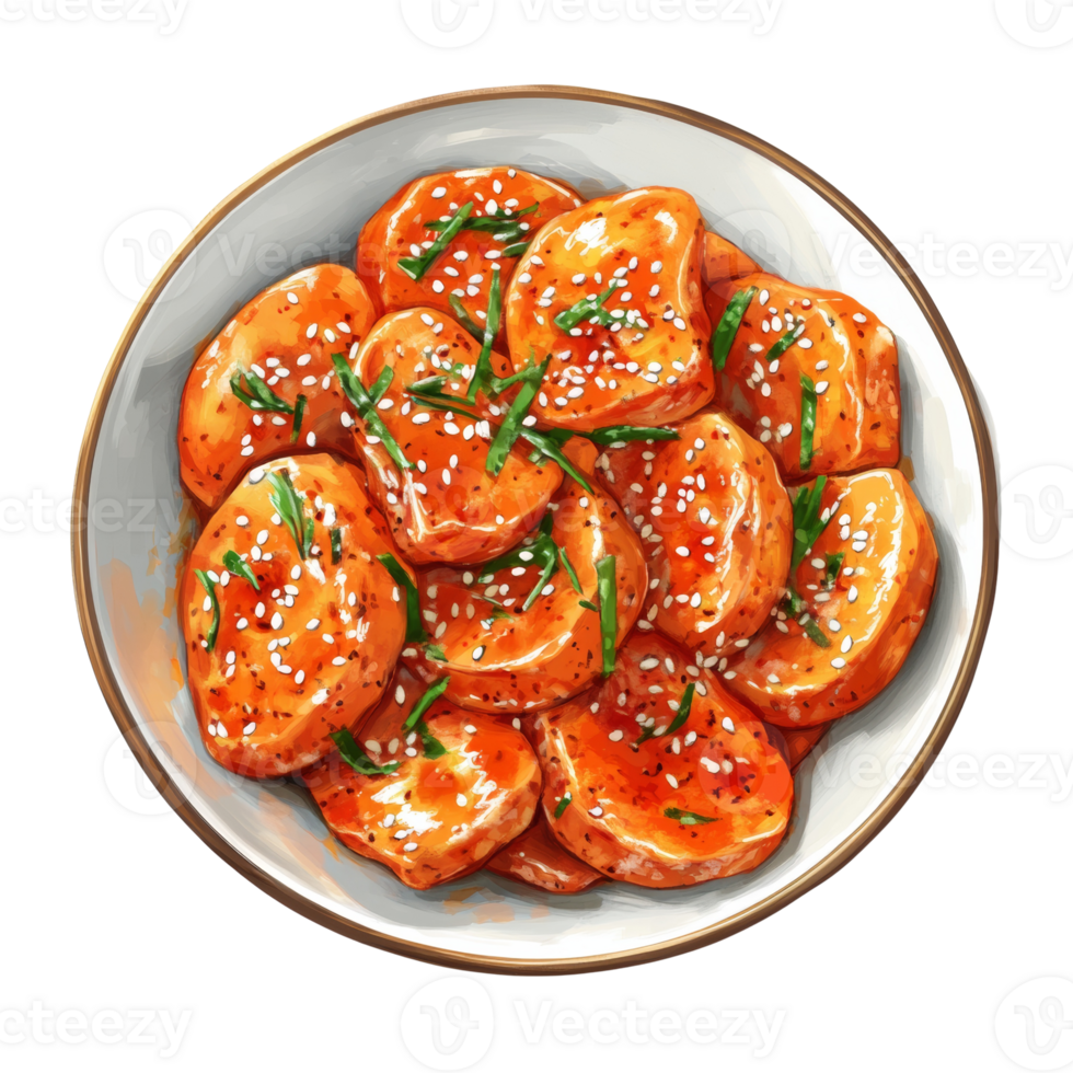 Sweet Potato Dish Sesame Seeds Garnish Appetizer png