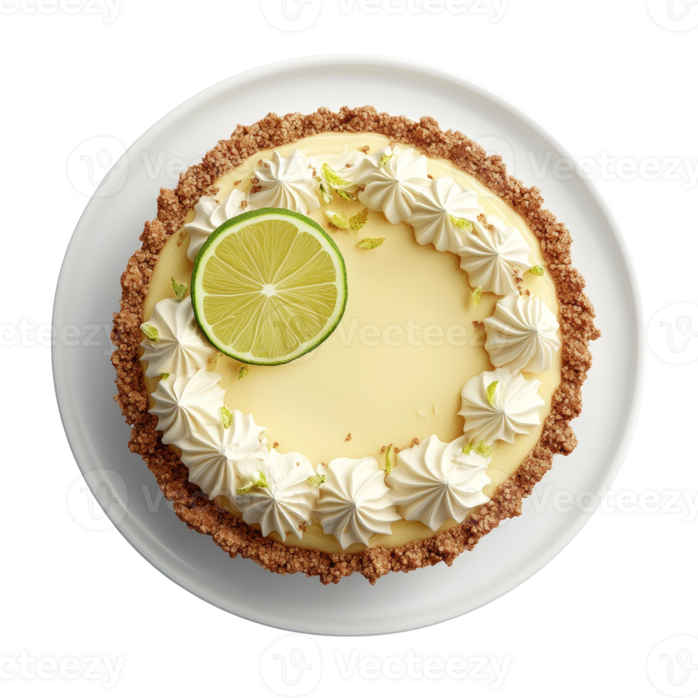 Delicious Key Lime Pie with Whipped Cream Topping png