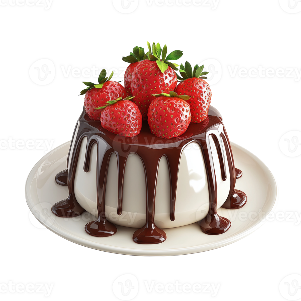 Delicious Chocolate Dessert Topped With Strawberries png