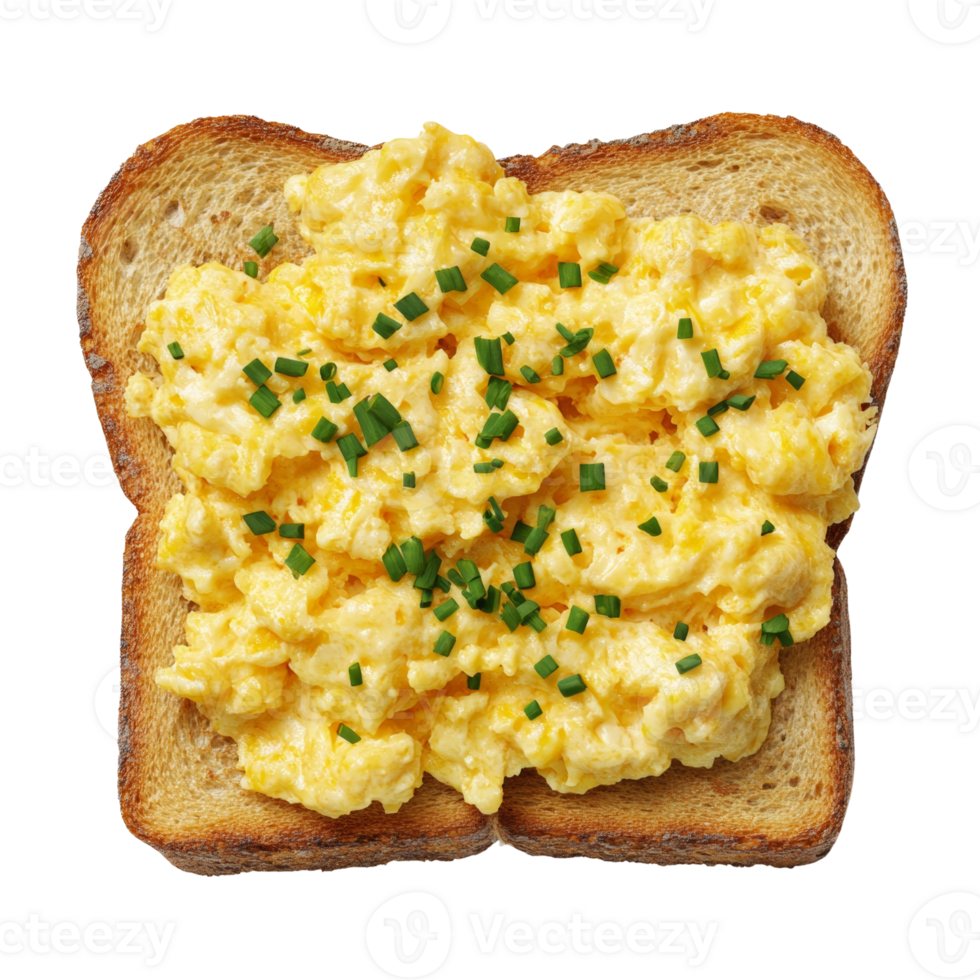 Scrambled Eggs Topped Toast Breakfast Food png