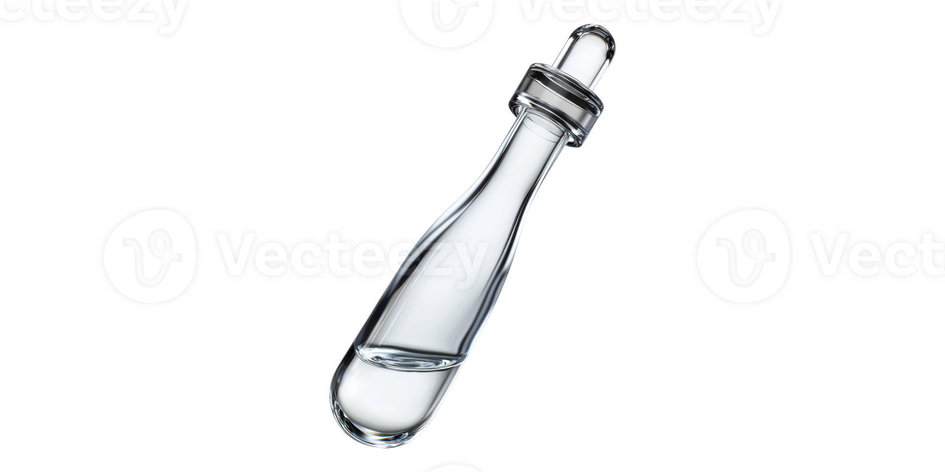 Transparent glass bottle with stopper isolated on transparent background png