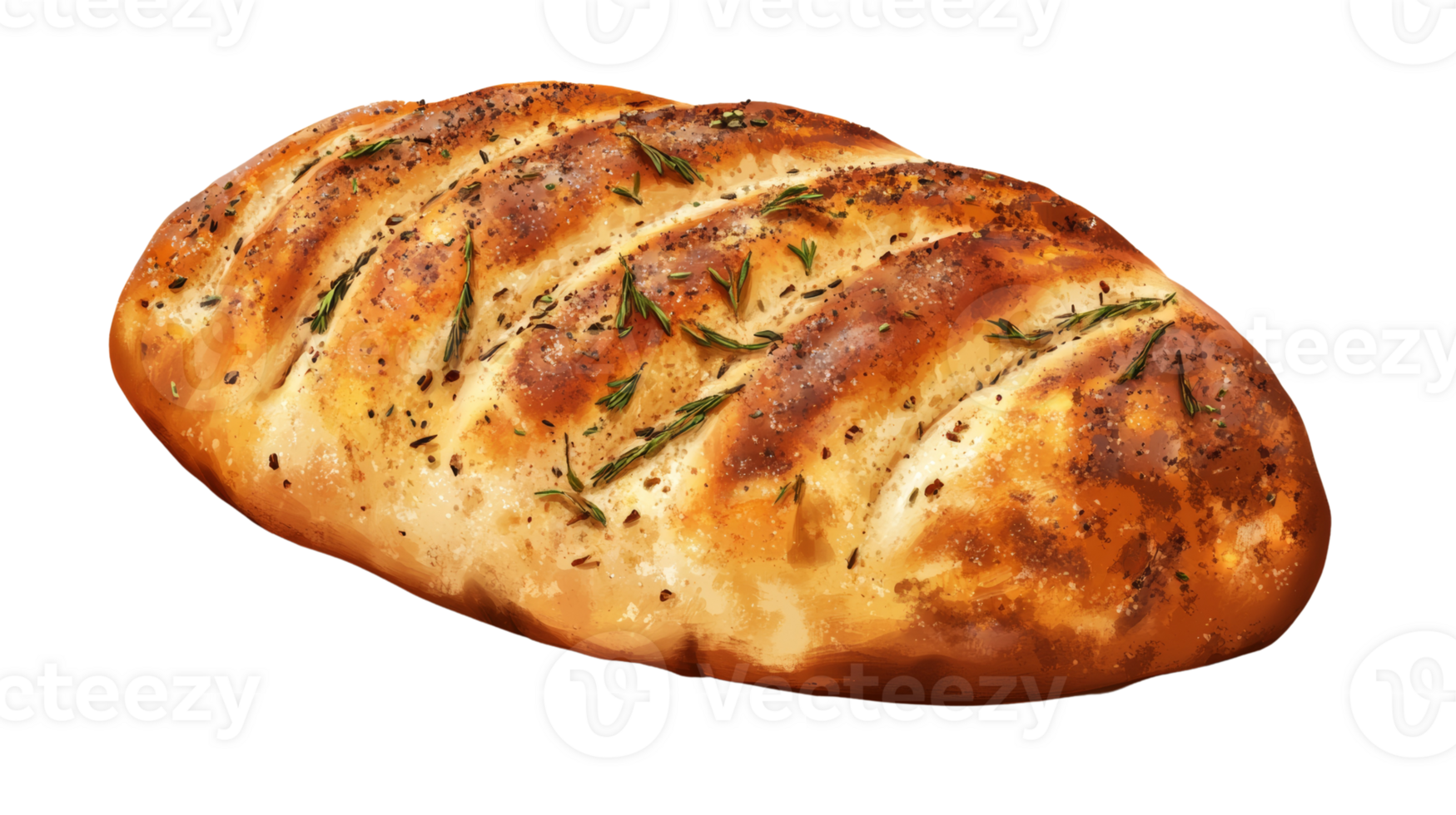 Rosemary and Garlic Herb Loaf of Bread png
