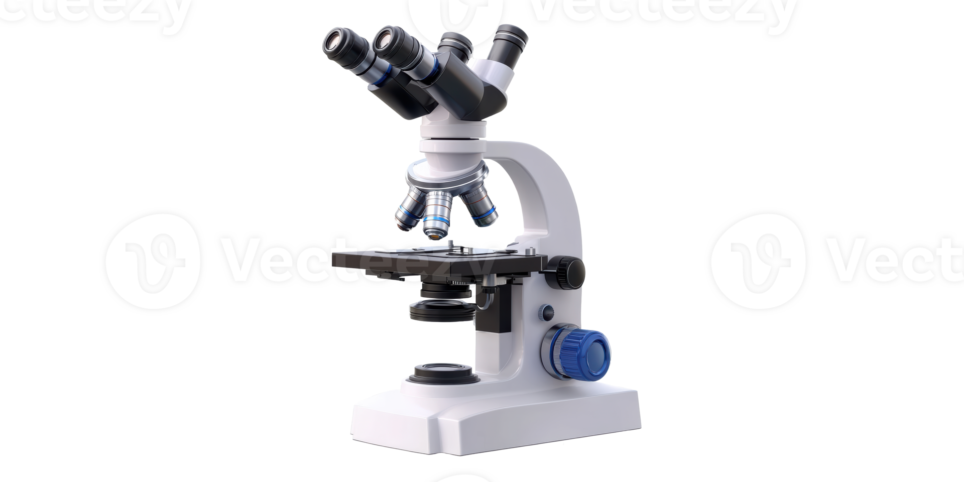 Modern laboratory microscope isolated on transparent background png