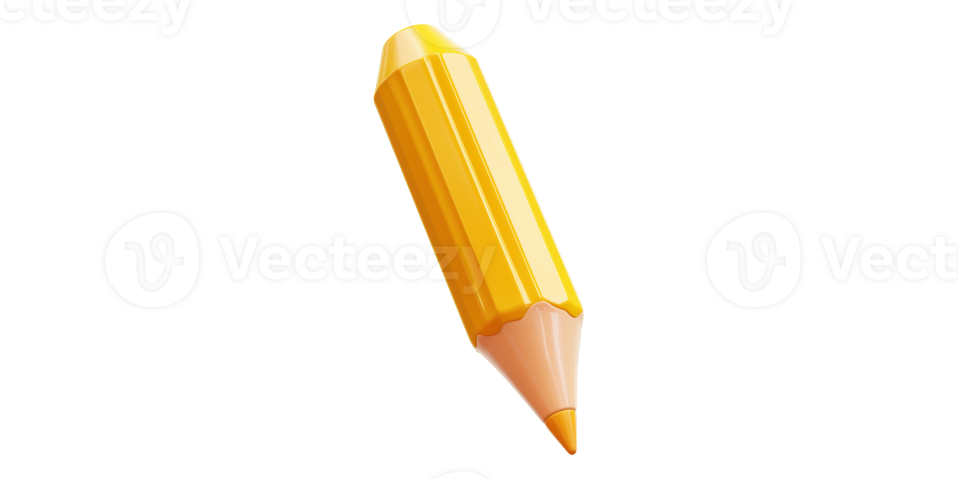 Yellow wooden pencil with sharp tip isolated on transparent background png