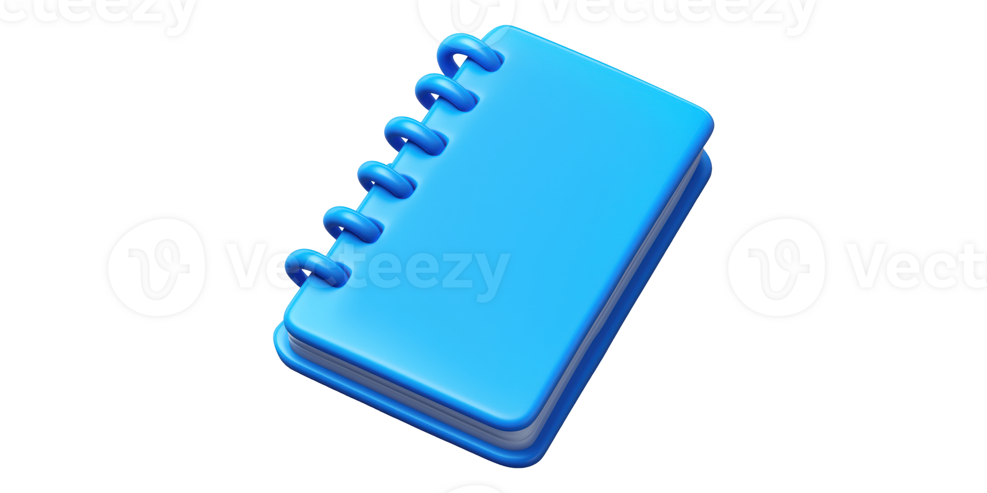 Blue spiral notebook isolated on transparent background png