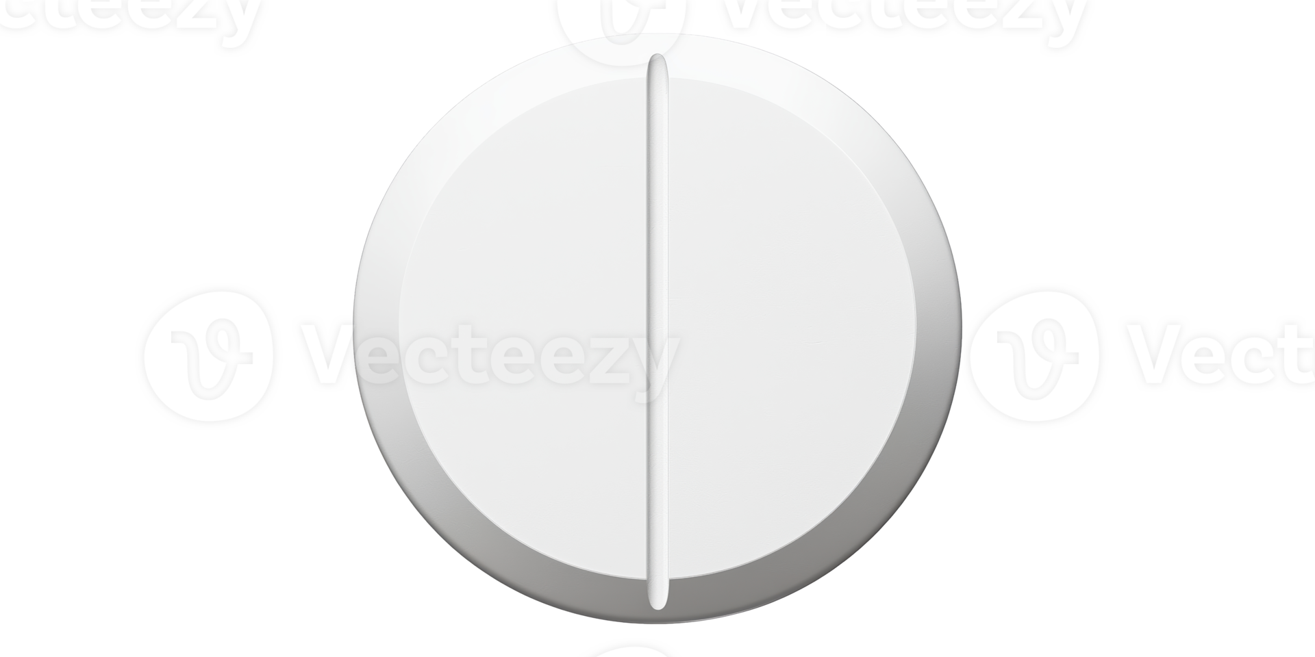 Circular white pill isolated on transparent background png