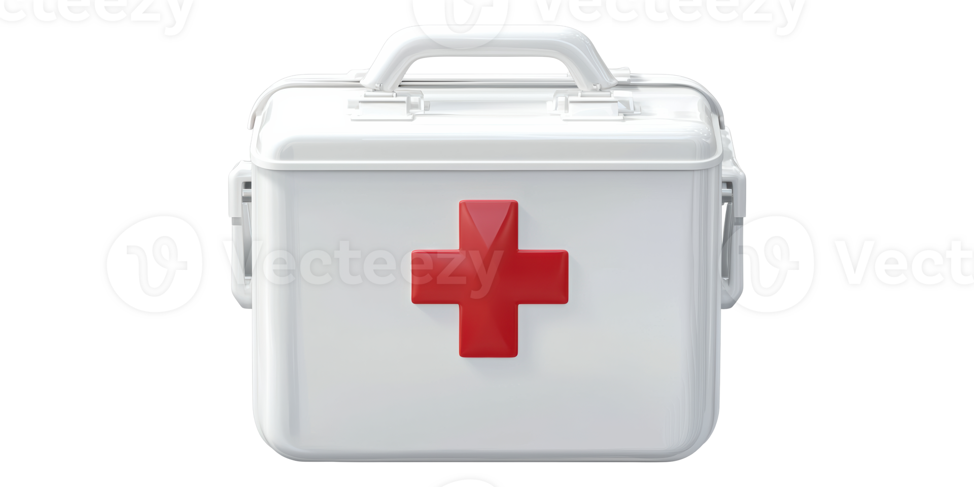 White first aid kit with cross symbol isolated on transparent background png