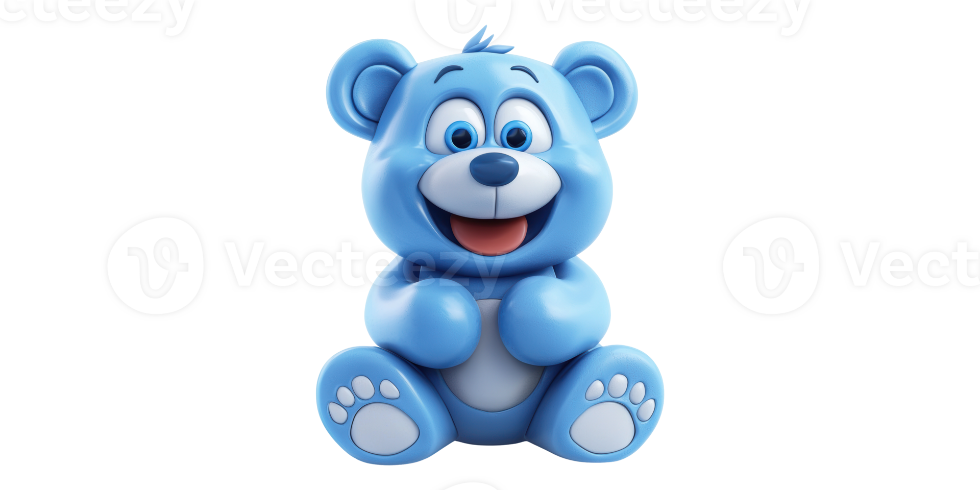 Blue teddy bear isolated on transparent background png