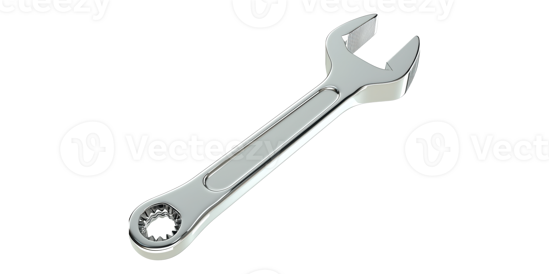 Silver wrench tool isolated on transparent background png