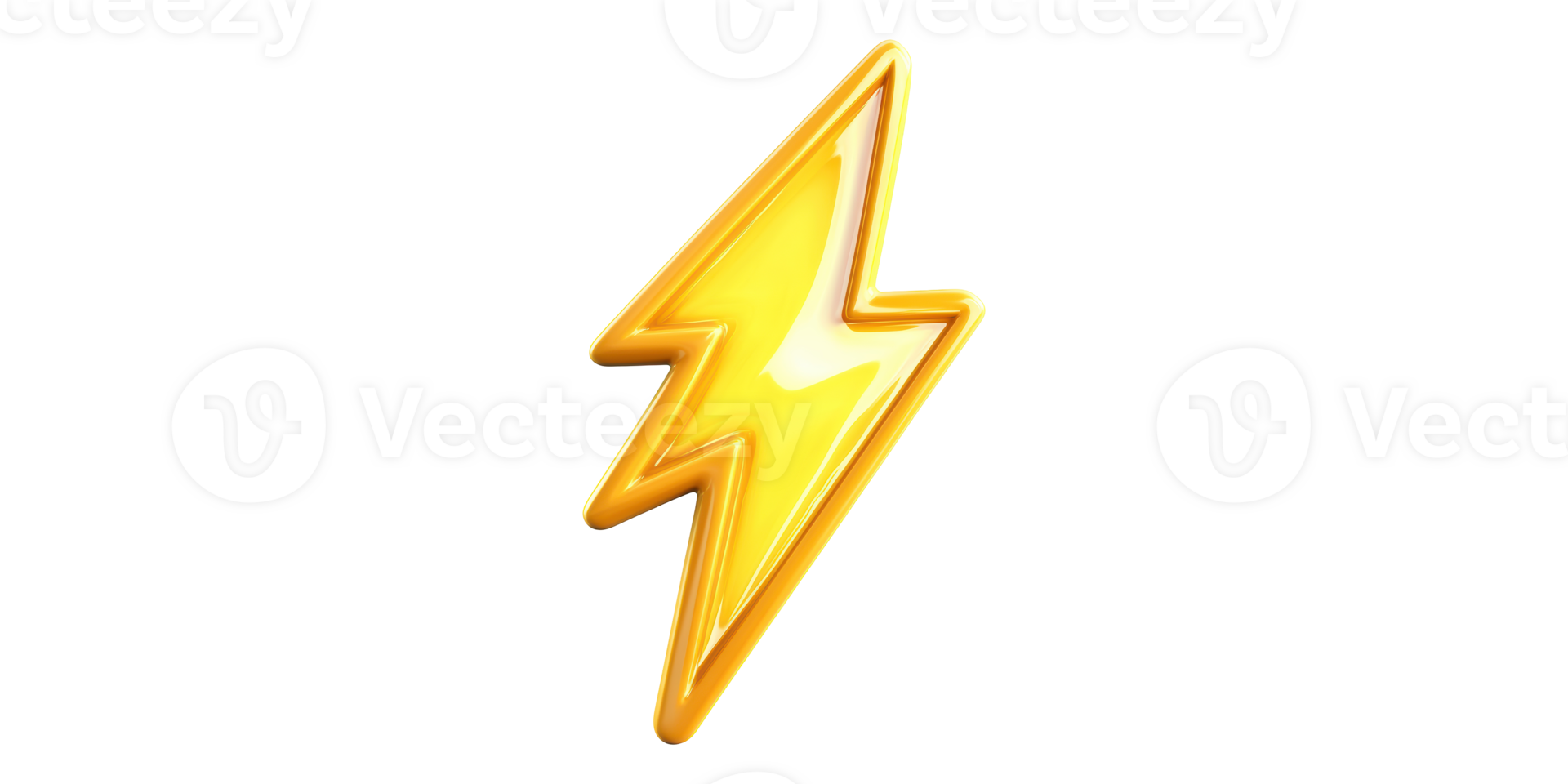 Yellow lightning bolt icon isolated on transparent background png