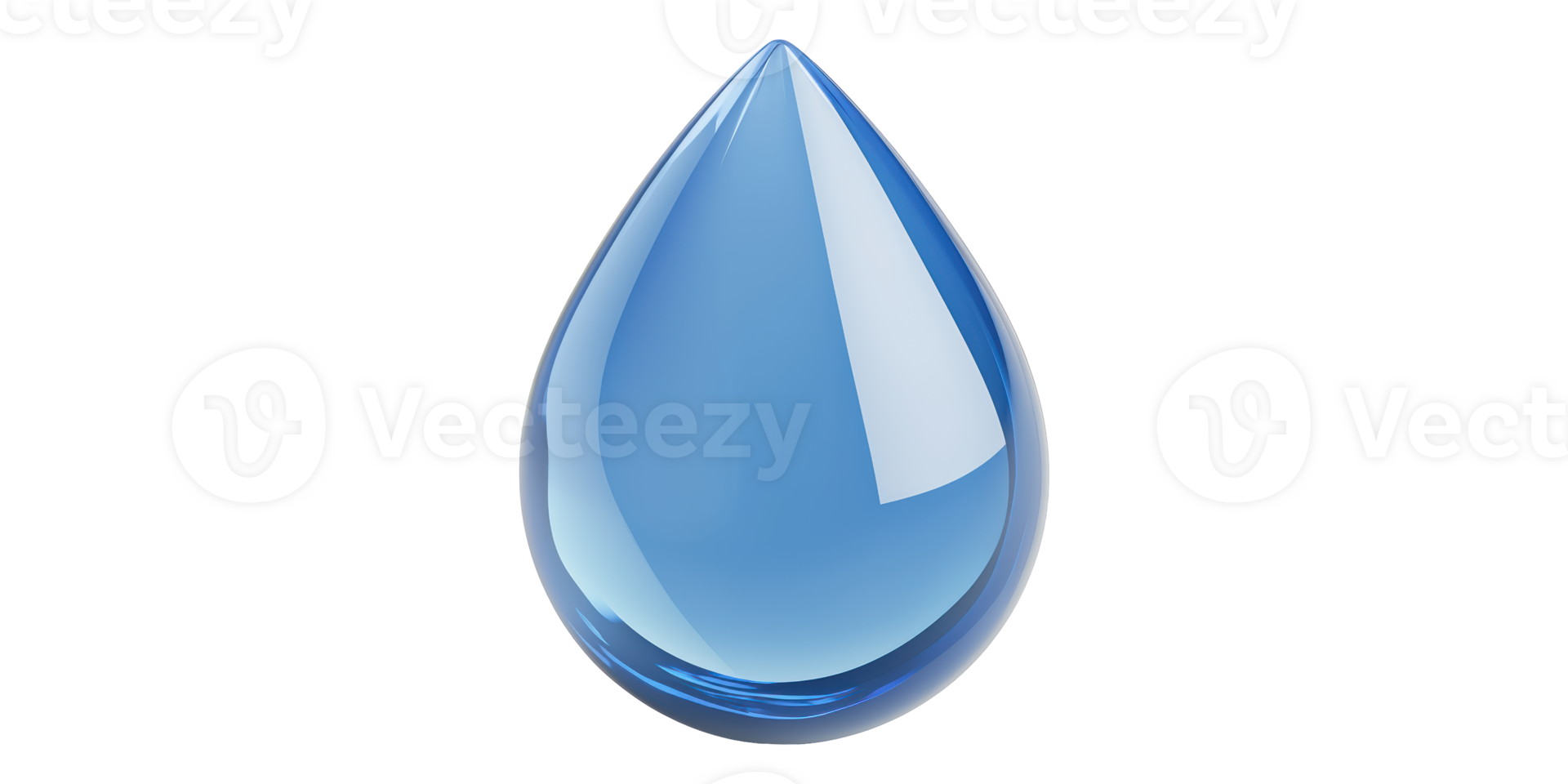 Blue water drop isolated on transparent background png