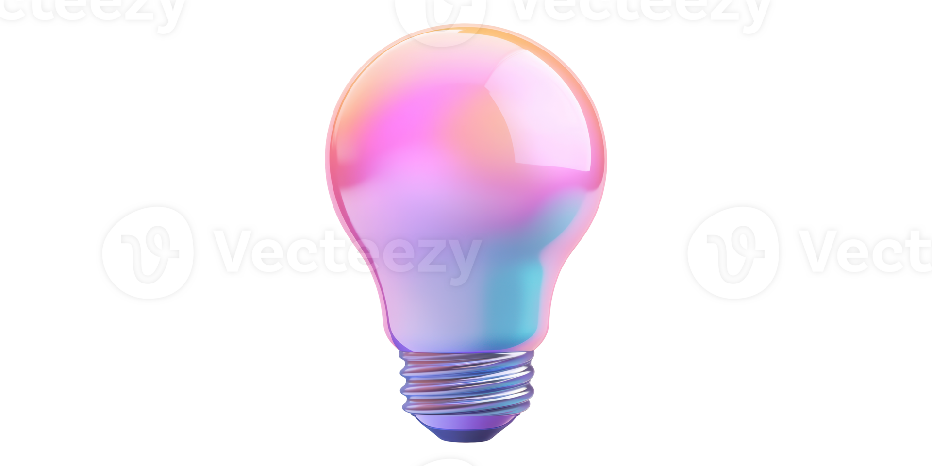 Multicolored glass light bulb isolated on transparent background png
