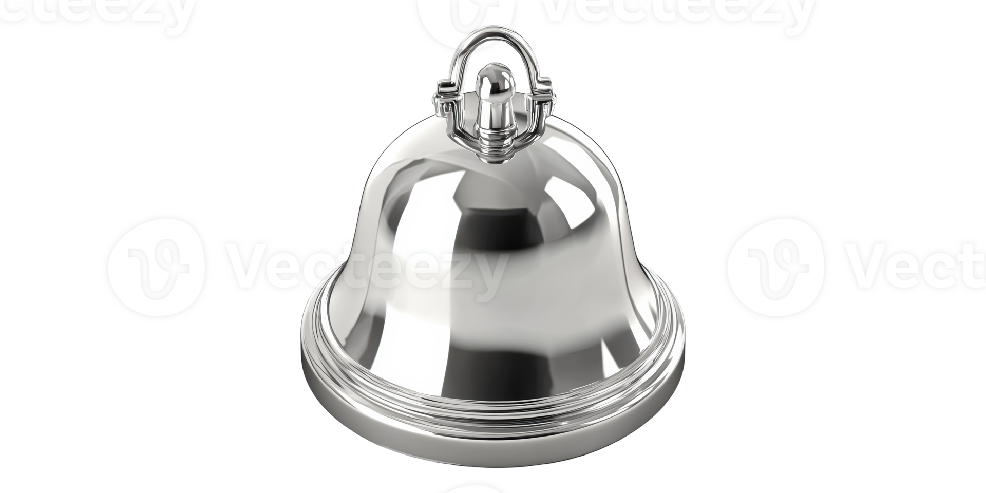 Silver service bell isolated on transparent background png