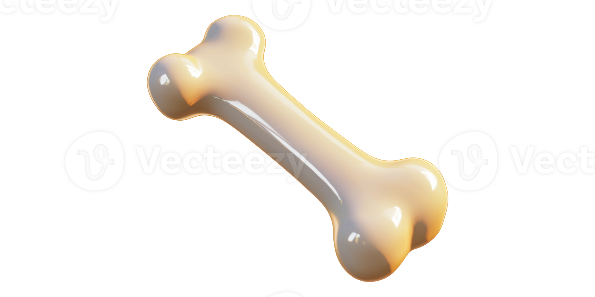 Glossy dog bone toy isolated on transparent background png