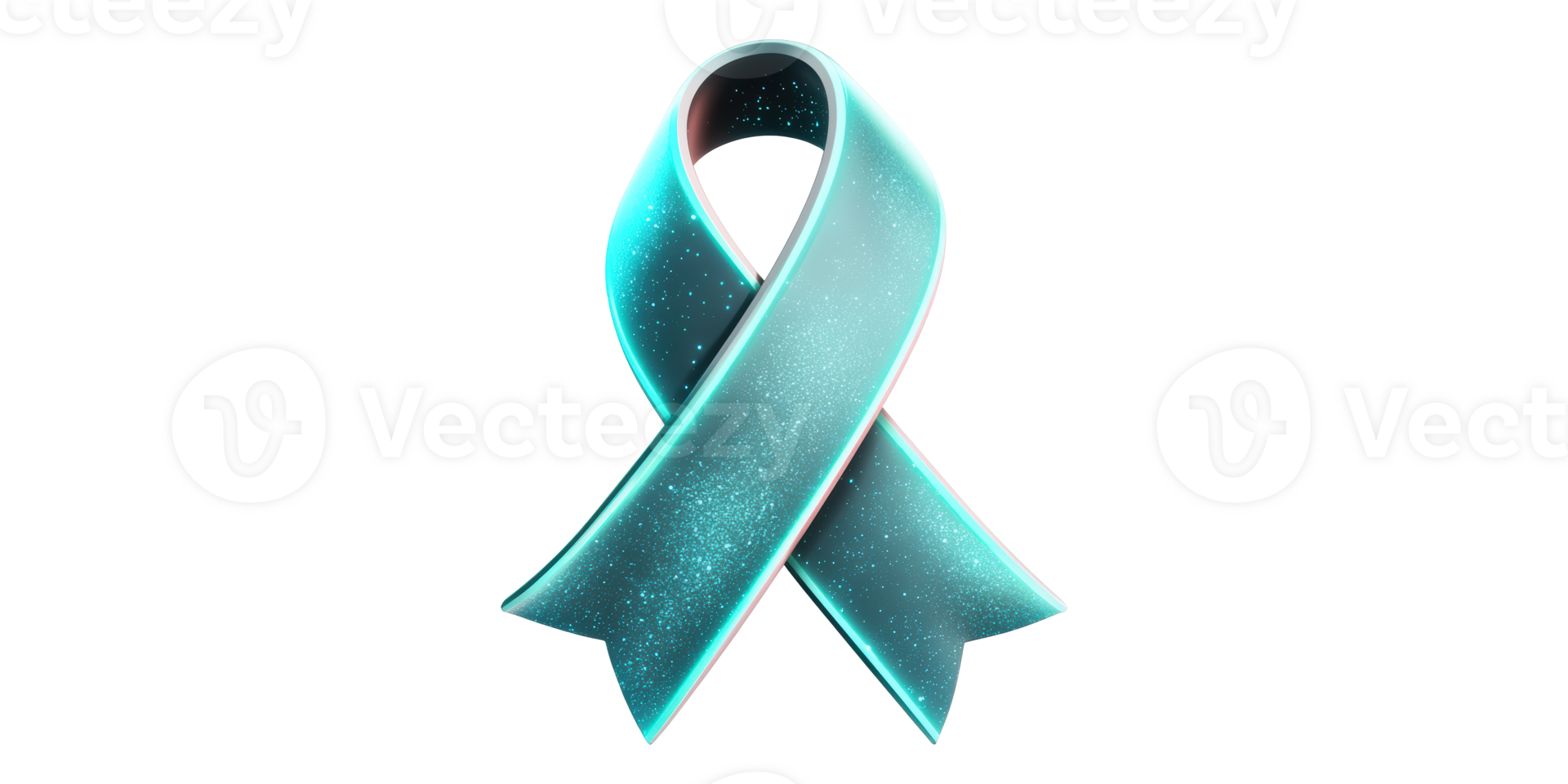 Teal awareness ribbon symbol isolated on transparent background png