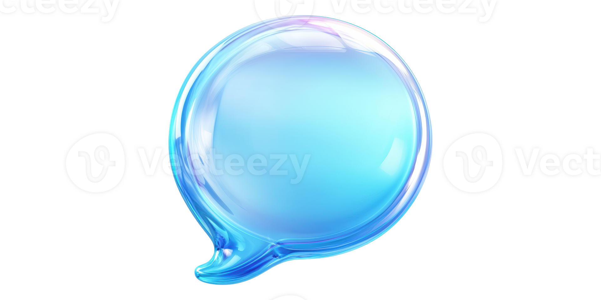 Blue bubble speech balloon isolated on transparent background png