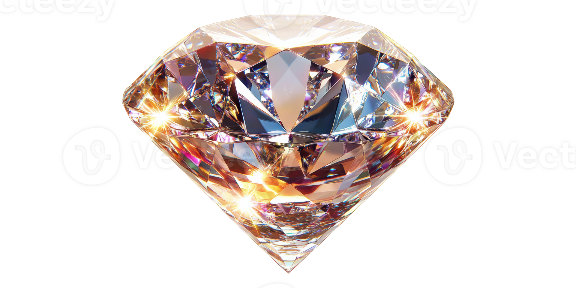 Sparkling gemstone with faceted cuts isolated on transparent background png