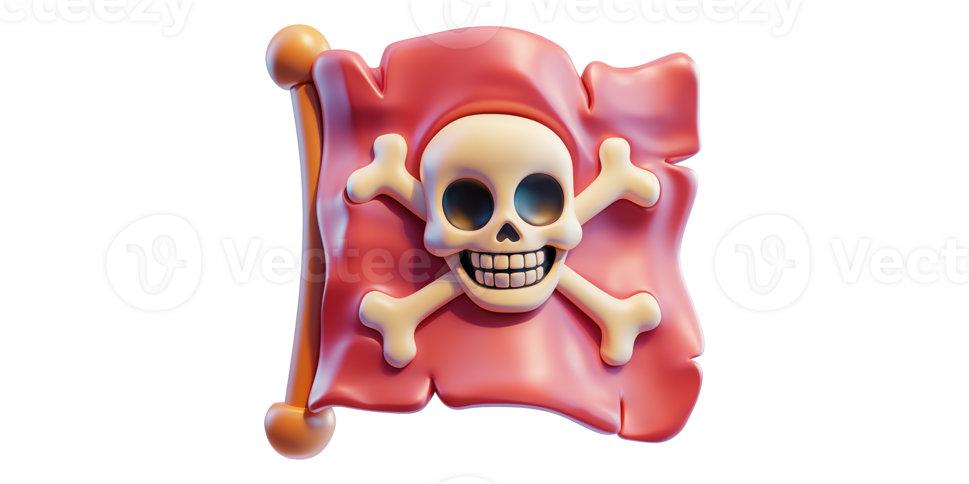 Pirate flag with isolated on transparent background png