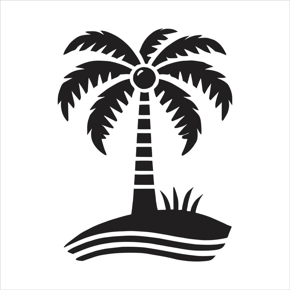 Palm tree icon on white background vector