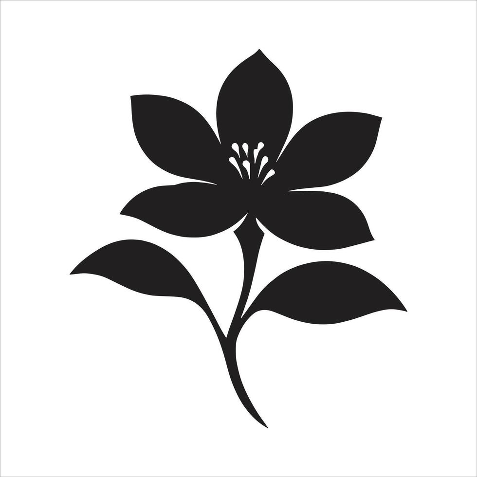 A black and white flower on a white background vector