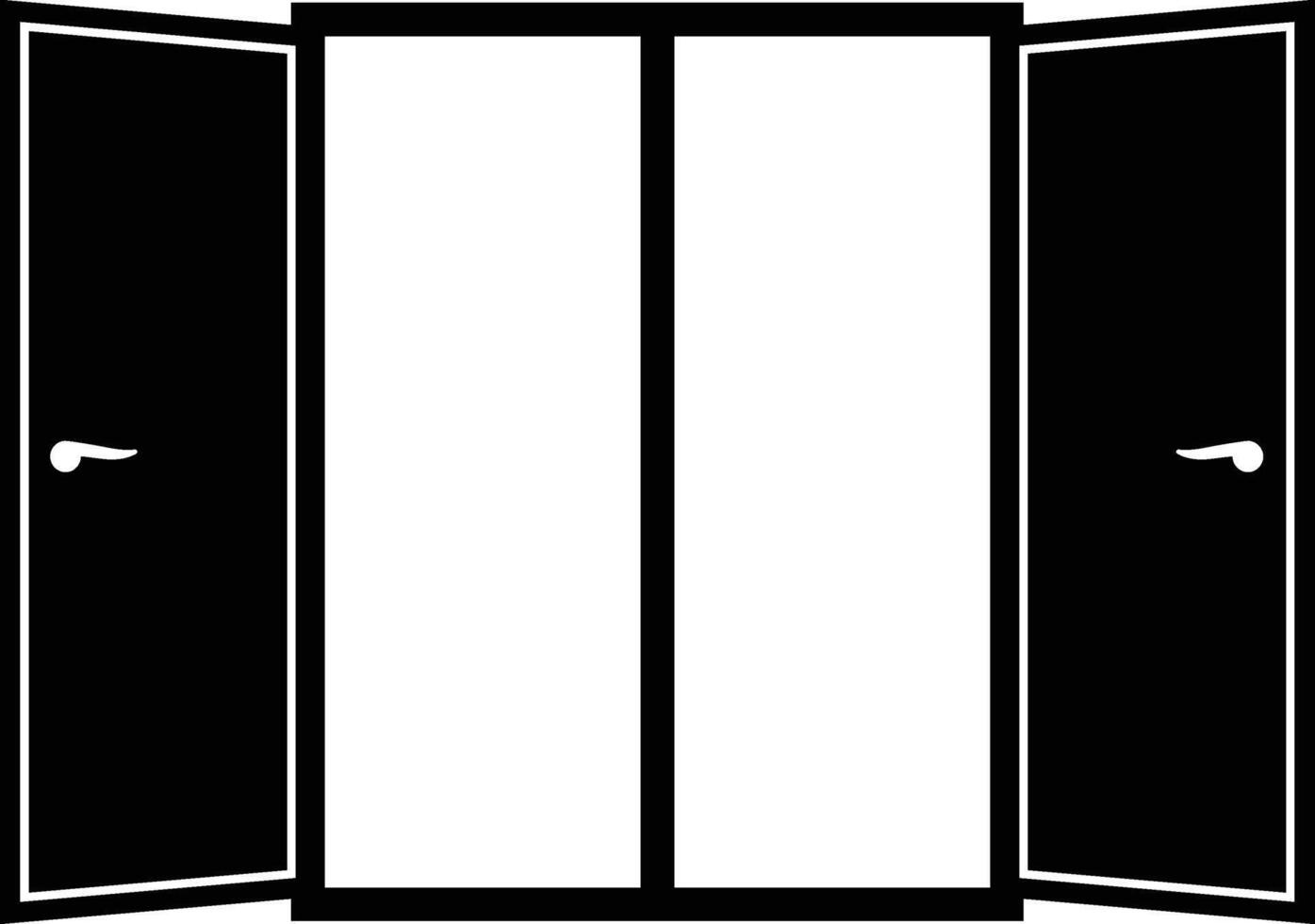 House Glass Door Symbol Icon vector
