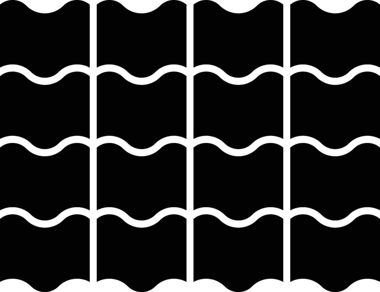 Wavy Roof Tiles Symbol Icon vector