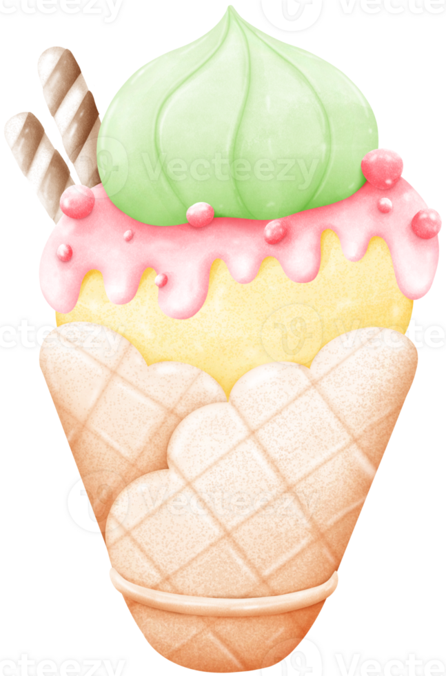 Ice cream is shaped like a cone. png