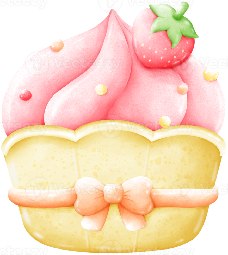 Strawberry Cupcakes with Bow png