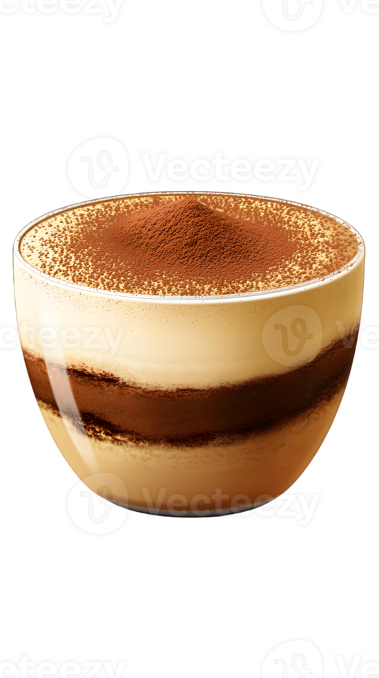 Layered Tiramisu Dessert in Glass Bowl png