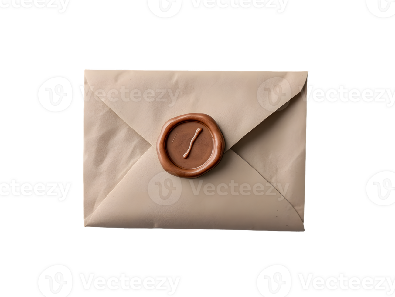 Sealed Envelope with Brown Wax Seal png