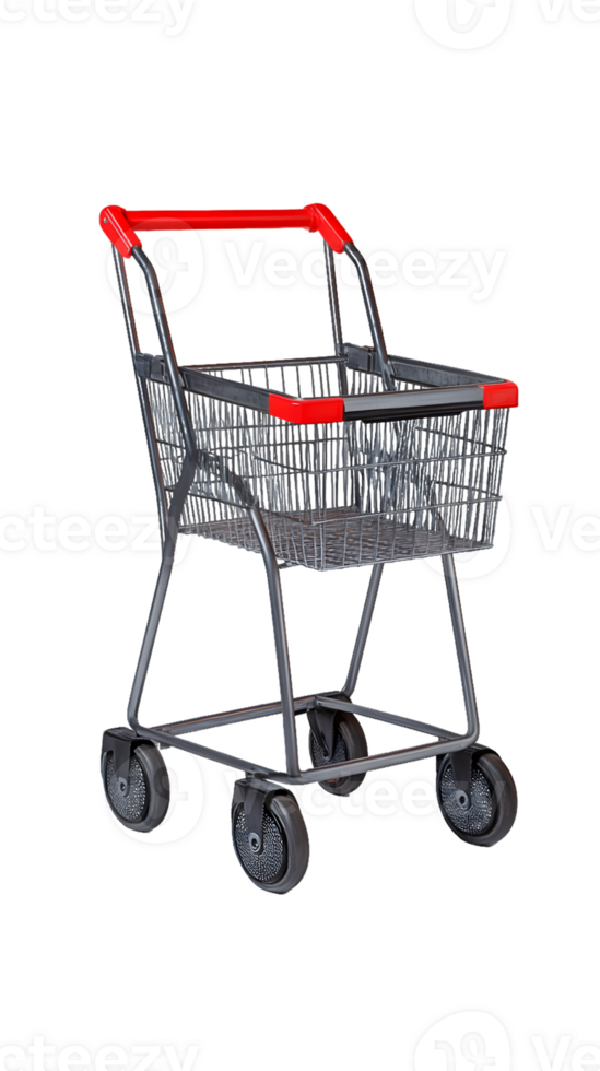 Small Shopping Cart with Red Handles png