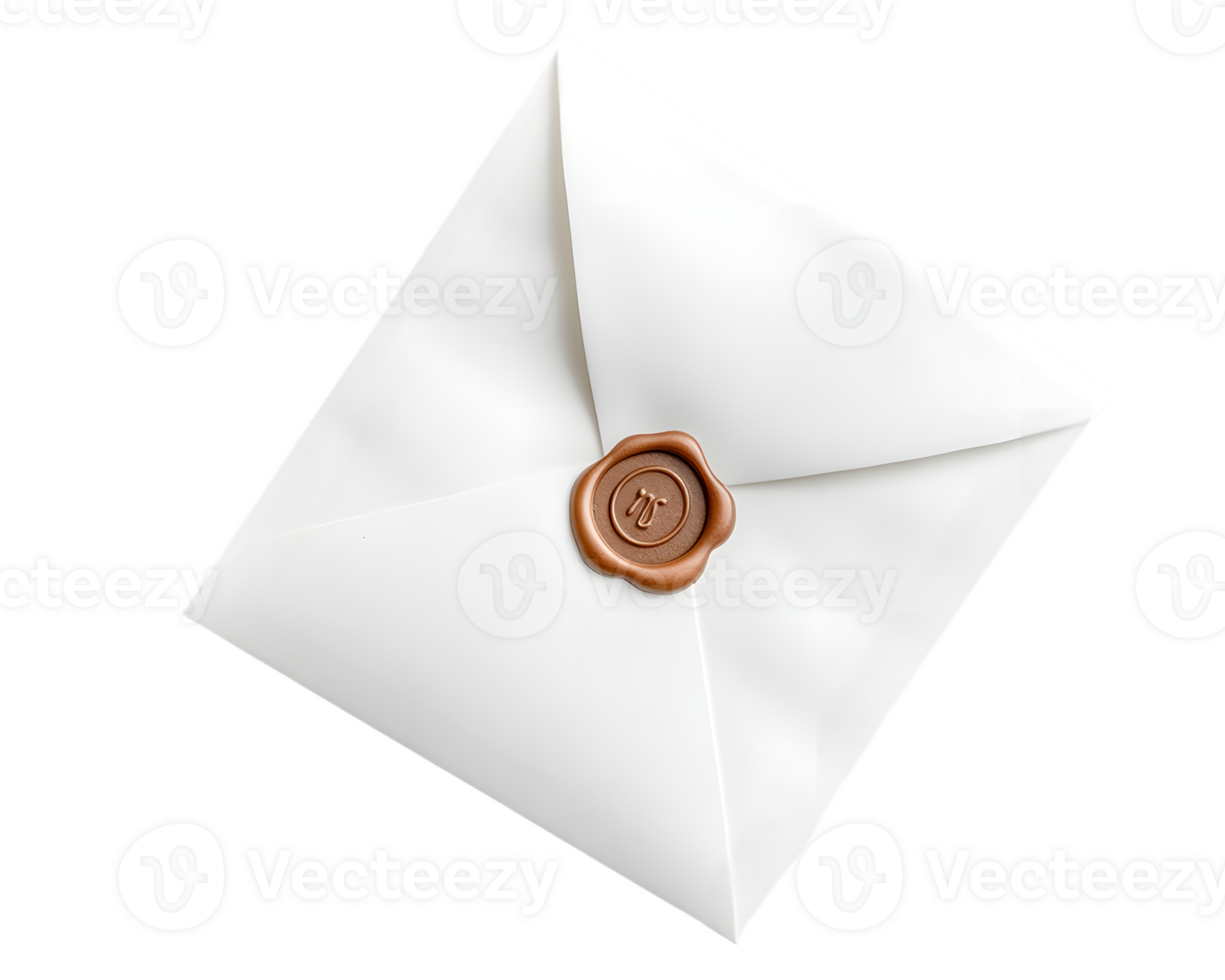 White Envelope with Brown Wax Seal png