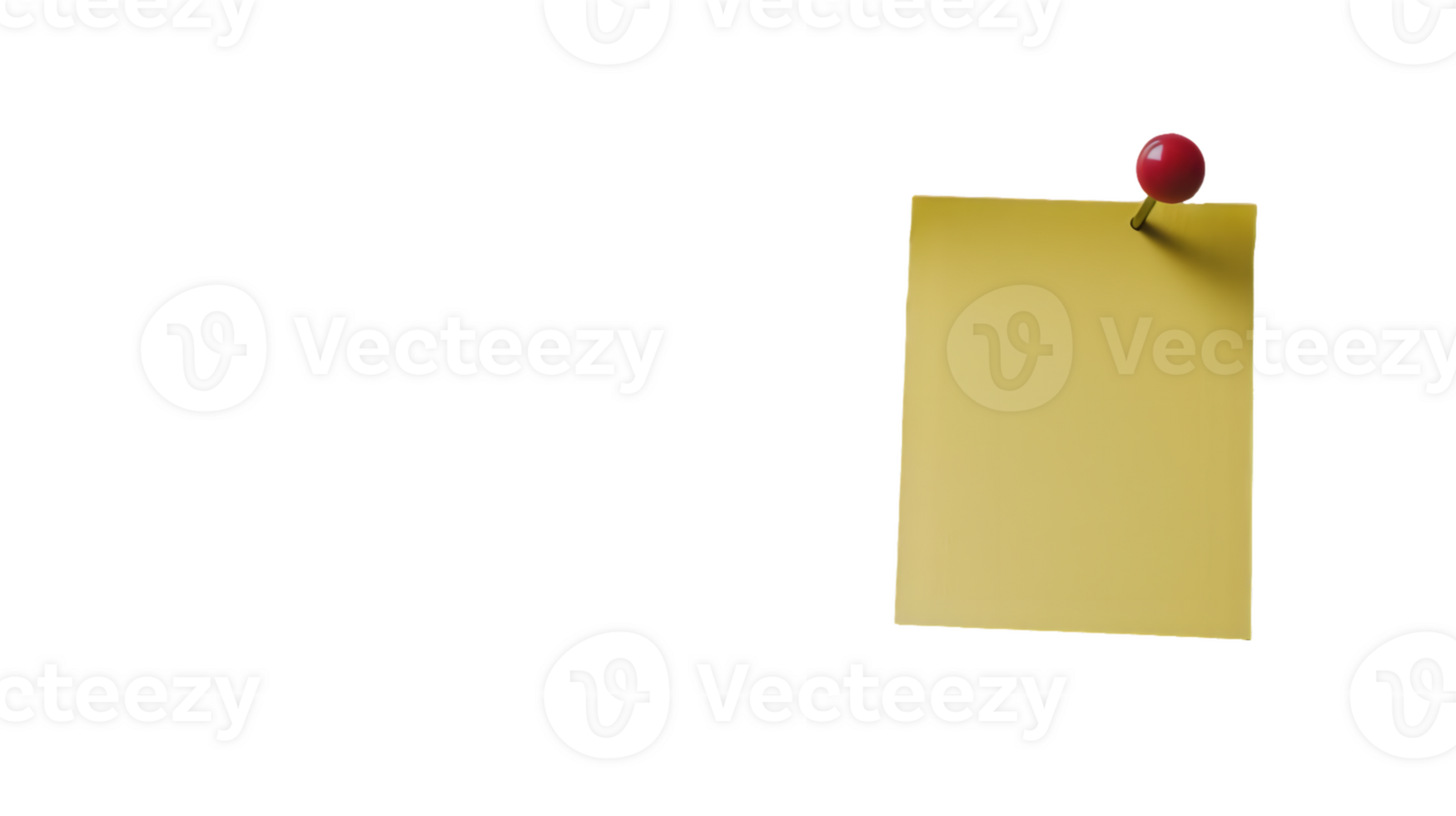 Blank Yellow Sticky Note and A Red Pushpin png