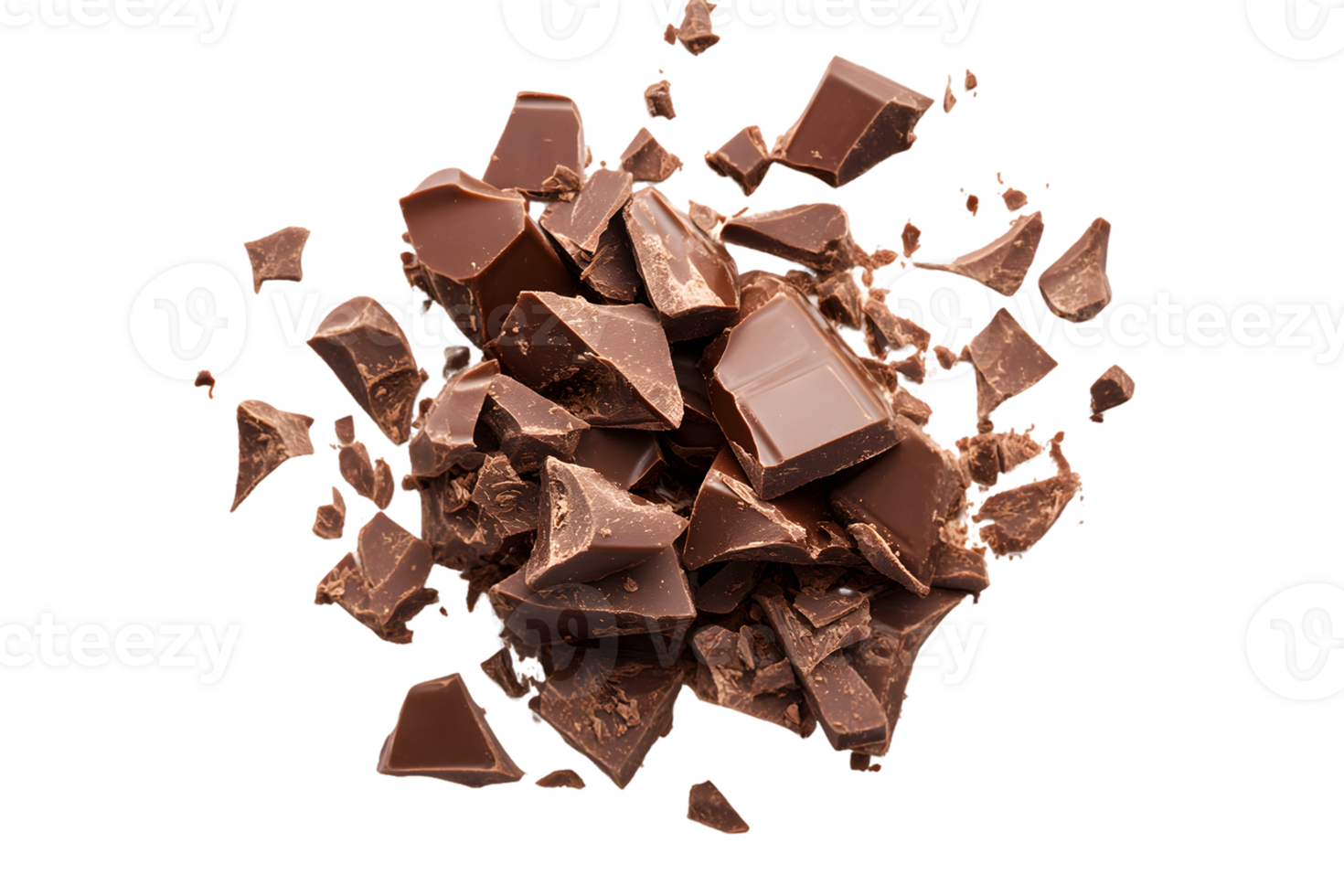 Broken Pieces of Dark Chocolates png