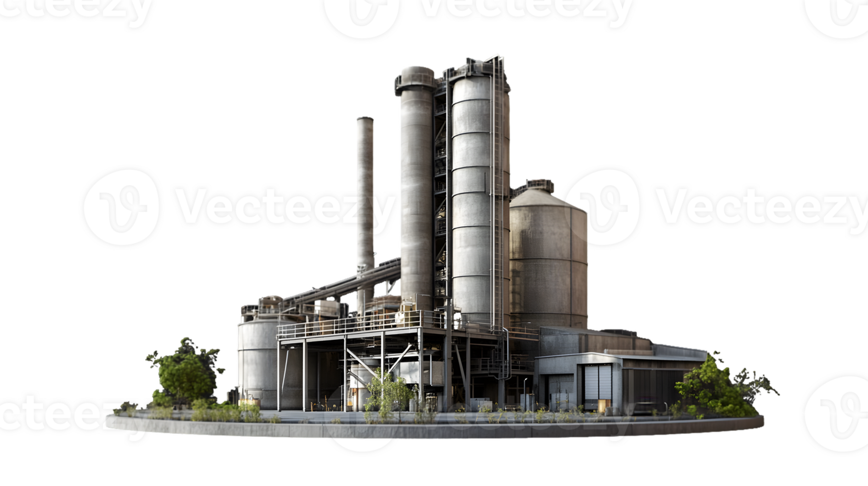 Industrial Cement Plant 3D Model png