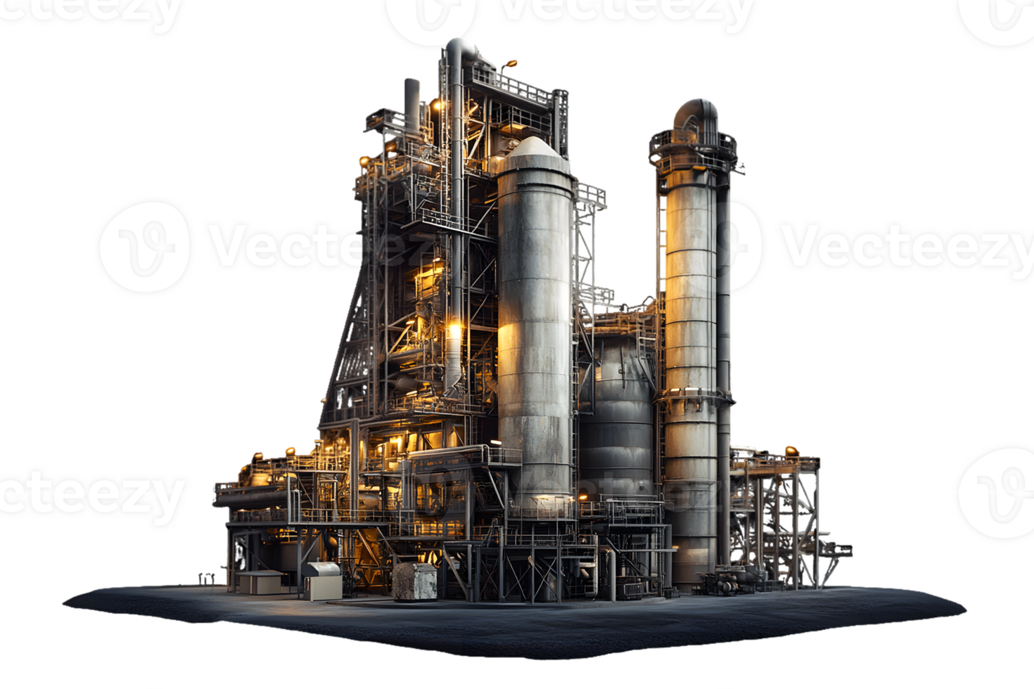 Illuminated Industrial at Night png