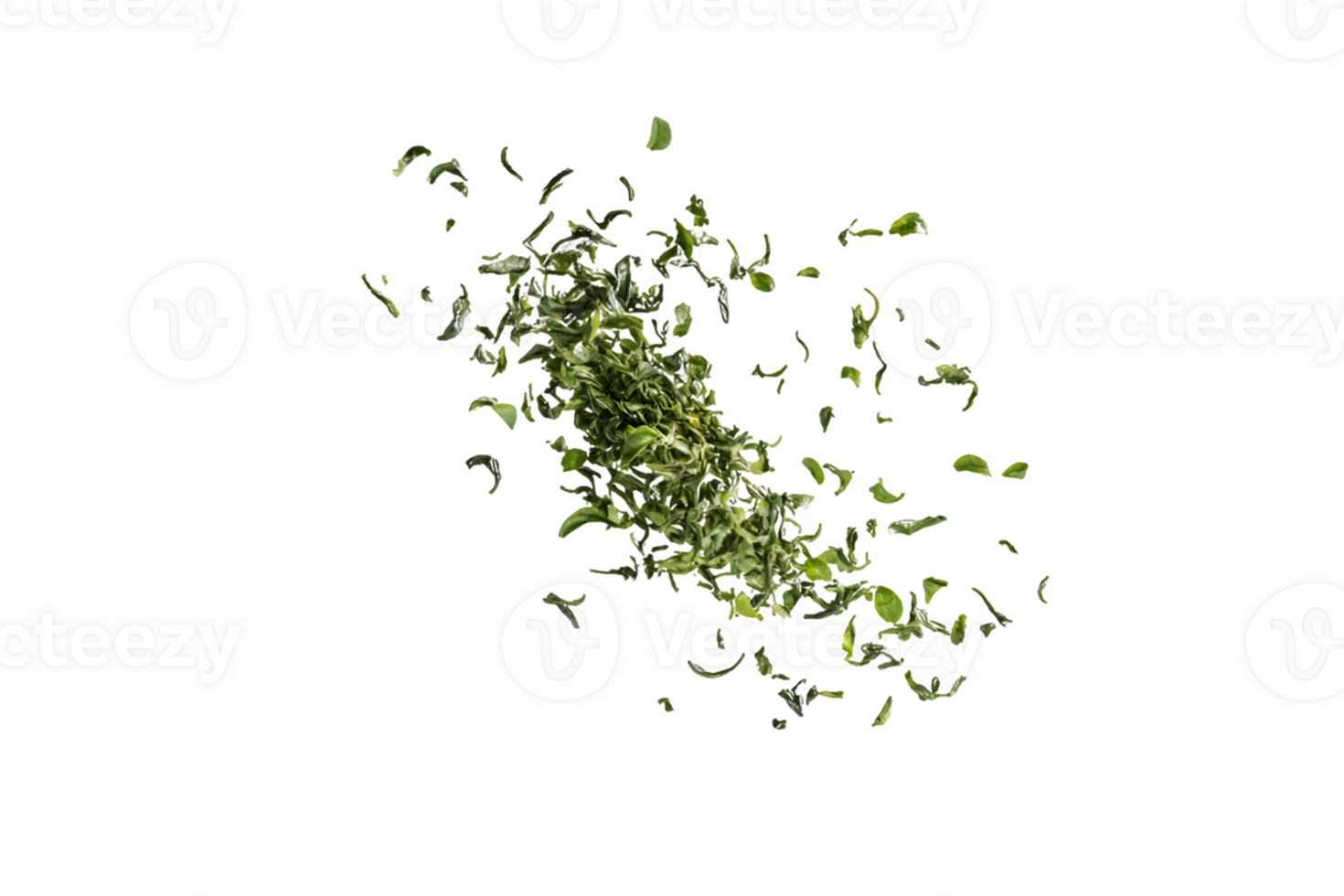 Abstract Composition of Green Leaves in Motion png