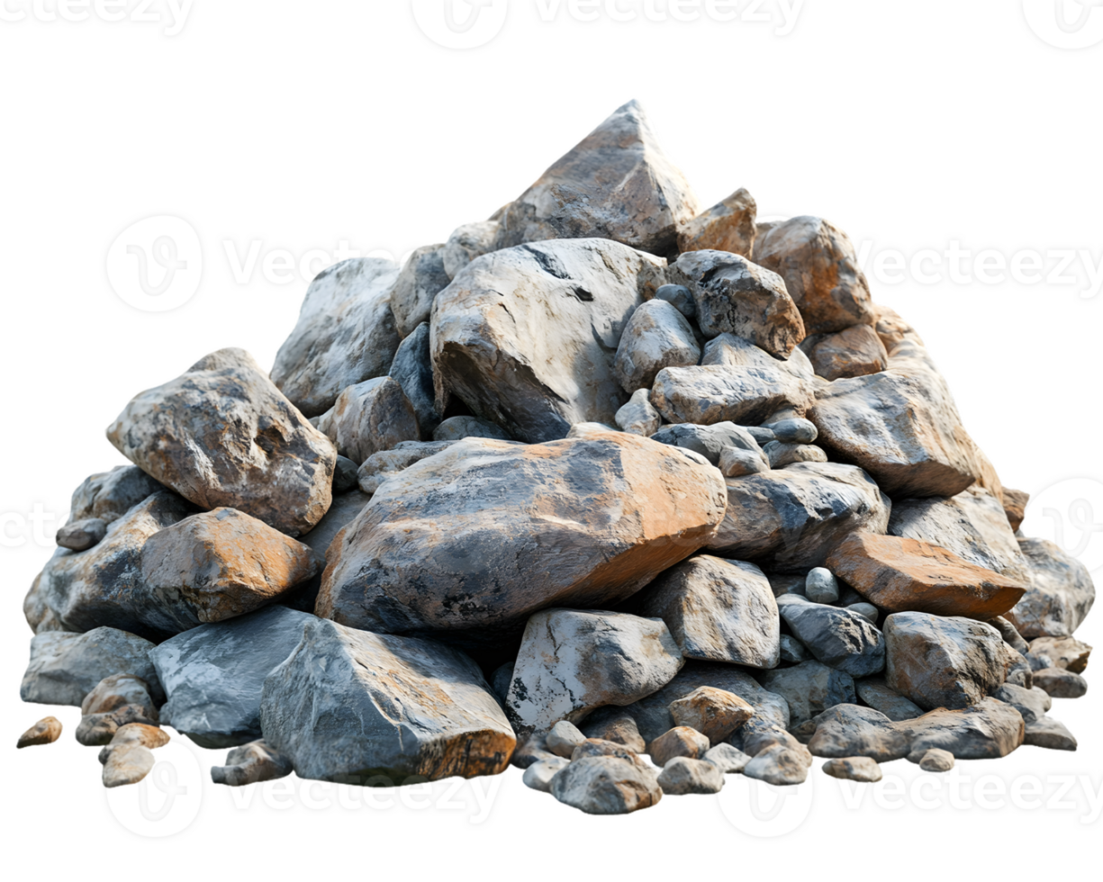 Rough-Hewn Stone Pile An Uneven Arrangement of Weathered Rocks and Stones png