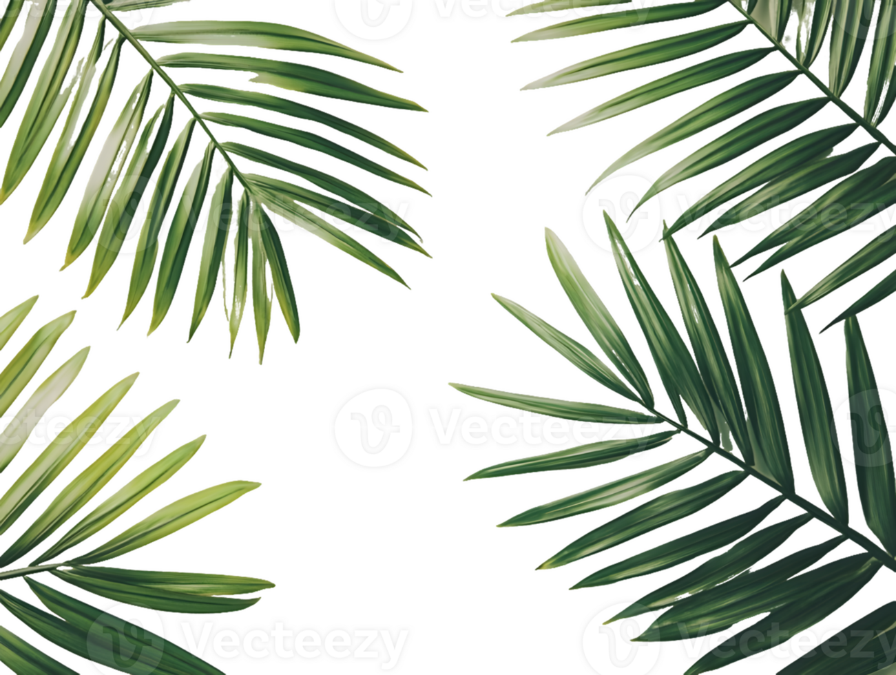 Lush Green Palm Leaves Design Element png