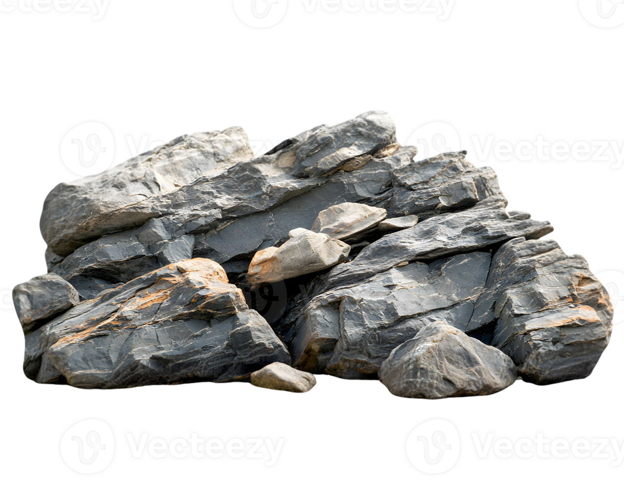 Rough Gray and Light Gray Rocks with Orange and Brown Accents png
