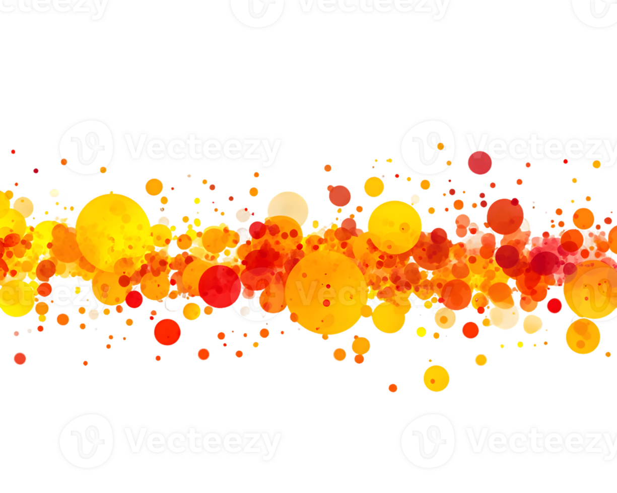 Vibrant Abstract Watercolor Circles in Orange Yellow and Red png