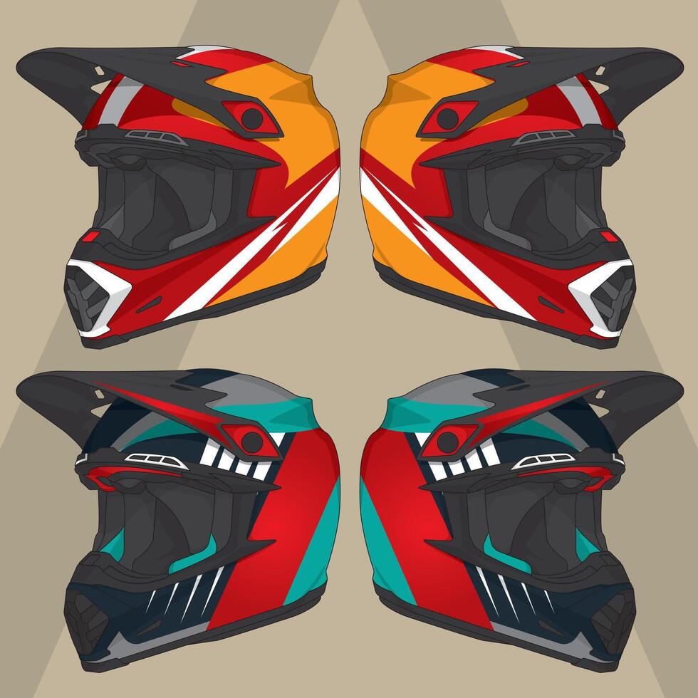 Modern Design Helmet With Red Color He Side Angle Template vector