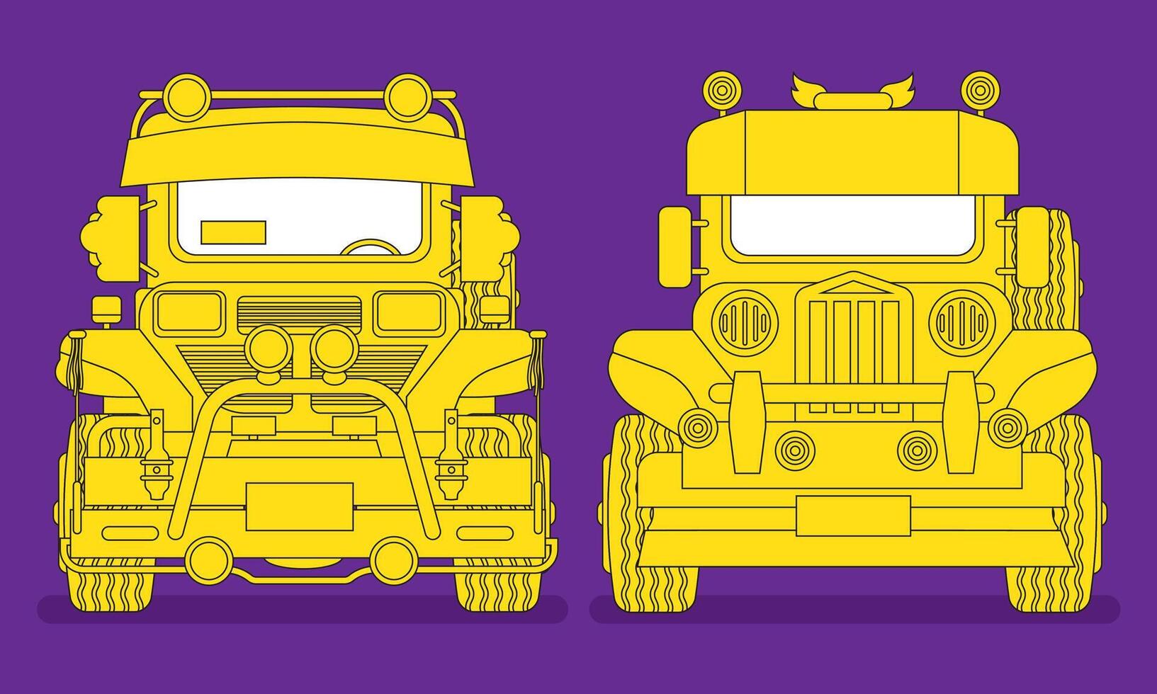 Two Philippines Iconic Transportation Vehicle in Front View vector