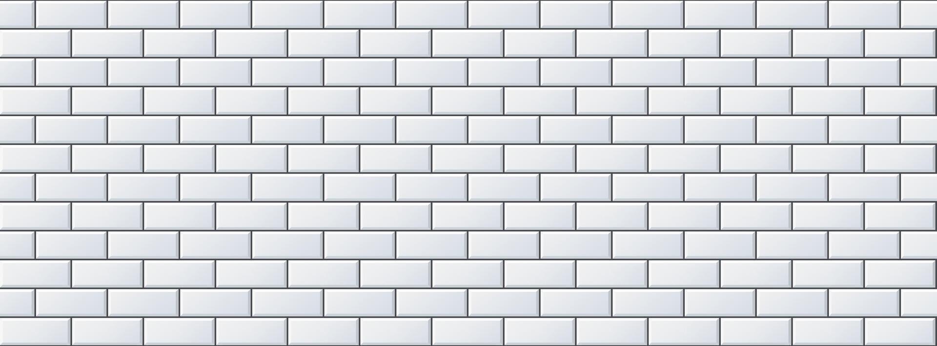 Seamless grey tile pattern. Rectangle ceramic tiled texture for bathroom wall, kitchen floor, pool. Repeating white mosaic grid background. Repeated grey brick backdrop. vector