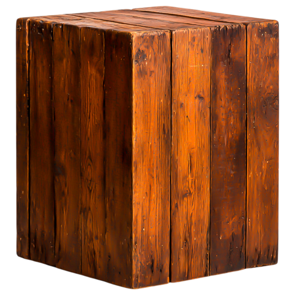 Rustic Wooden Cube for Interior Decor and Design png