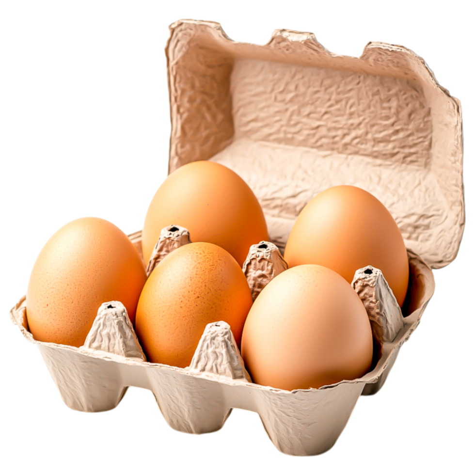 Fresh Eggs in a Cardboard Container png